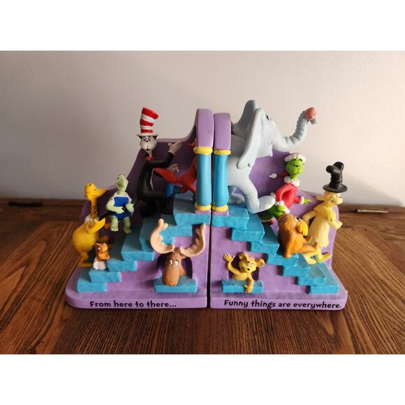 Hallmark Dr. Seuss Collection THE ENDS Sculpted Bookends by Robert Chad 2000 NIB - Picture 1 of 6